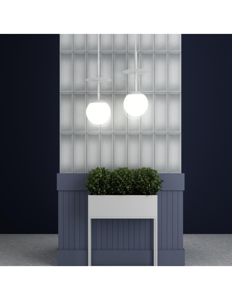 Pendant lamps spheres - UMMO PLAAT A white ceiling pendant lamp PLA111P0. - product kolory-swiatla.pl 4