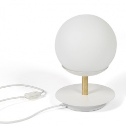 UMMO PLAAT ST biała lampa stołowa z mosiądzem PLS131P1
