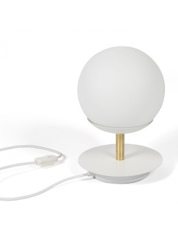 UMMO PLAAT ST white table lamp with brass PLS131P1