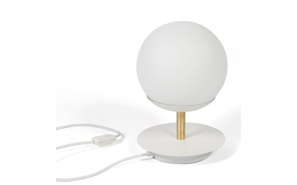 UMMO PLAAT ST biała lampa stołowa z mosiądzem PLS131P1