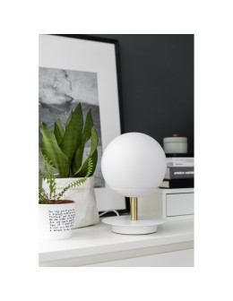 UMMO PLAAT ST white table lamp with brass PLS131P1 - product 2