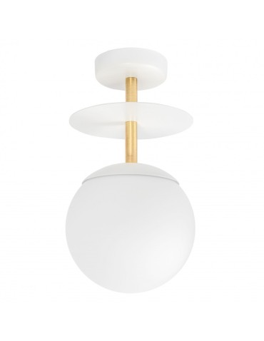 UMMO PLAAT B white ceiling lamp / plafond with brass PLB11303