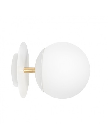 UMMO PLAAT C white wall lamp / wall sconce with brass PLC11300