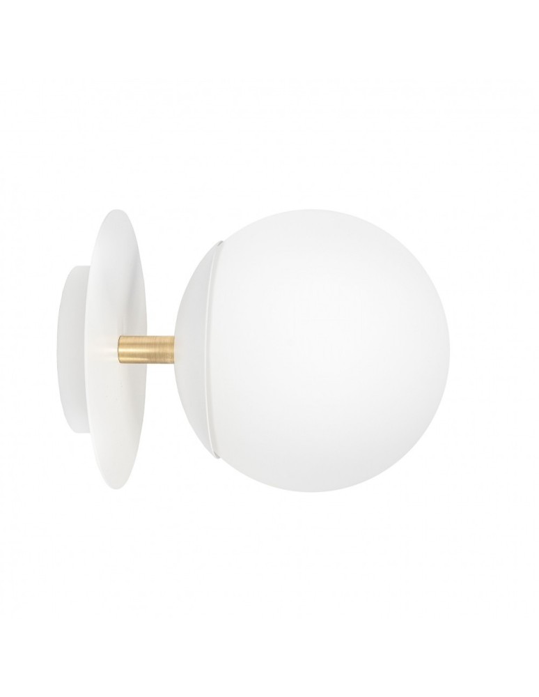 Scandinavian style wall lamps - UMMO PLAAT C white wall lamp / wall sconce with brass PLC11300 - product kolory-swiatla.pl 1