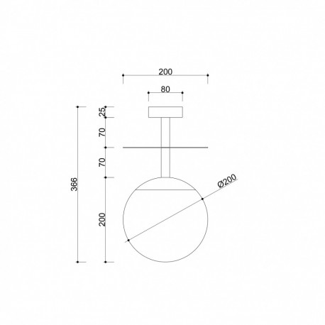 UMMO PLAAT B czarna lampa przysufitowa / plafon PLB12003