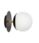Scandinavian style wall lamps - UMMO PLAAT C black wall lamp / wall sconce with brass PLC12300 - product 1