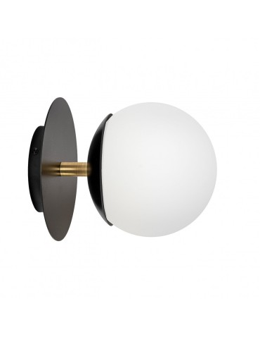 UMMO PLAAT C black wall lamp / wall sconce with brass PLC12300