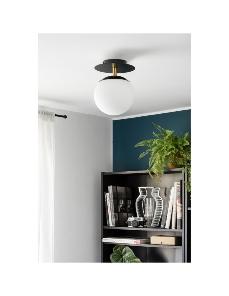 Scandinavian style wall lamps - UMMO PLAAT C black wall lamp / wall sconce with brass PLC12300 - product kolory-swiatla.pl 2