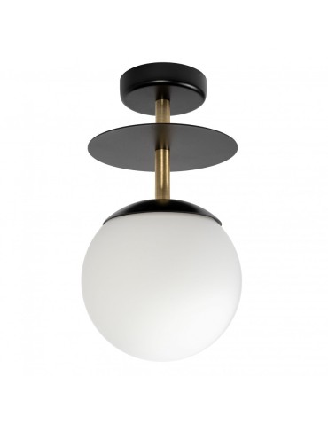 UMMO PLAAT B black ceiling lamp / plafond with brass PLB12303