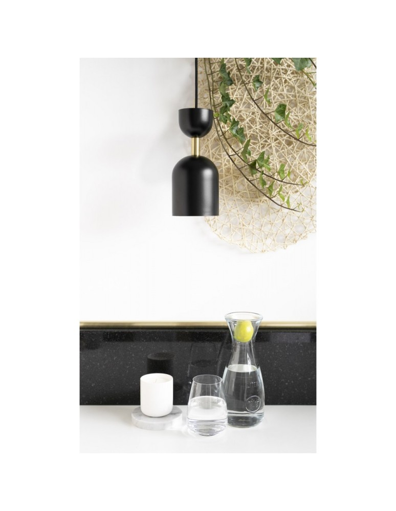 Pendant lamps - UMMO SUPURU black ceiling pendant lamp with brass tube SUA132P0 - product kolory-swiatla.pl 3