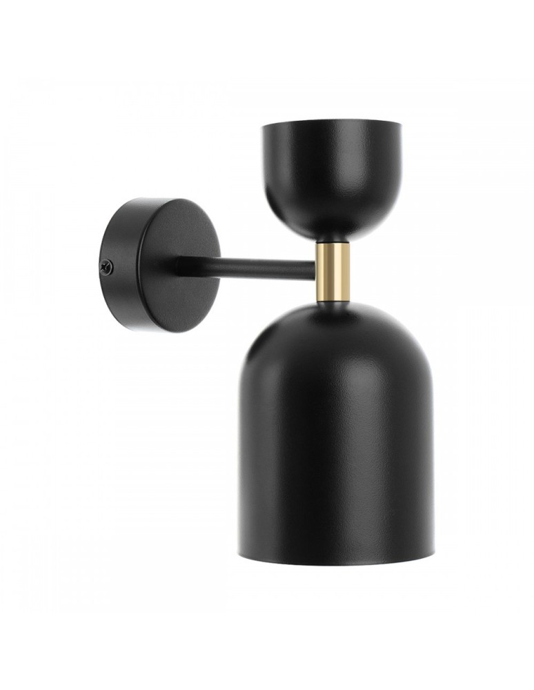 Scandinavian style wall lamps - UMMO SUPURU black wall lamp / wall sconce with brass tube SUK13020 - product kolory-swiatla.pl 1