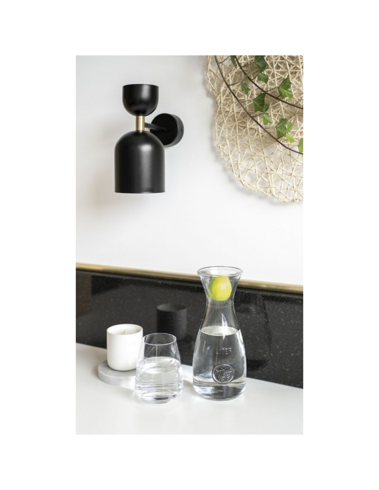 Scandinavian style wall lamps - UMMO SUPURU black wall lamp / wall sconce with brass tube SUK13020 - product kolory-swiatla.pl 3