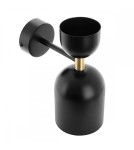 Scandinavian style wall lamps - UMMO SUPURU black wall lamp / wall sconce with brass tube SUK13020 - product 4