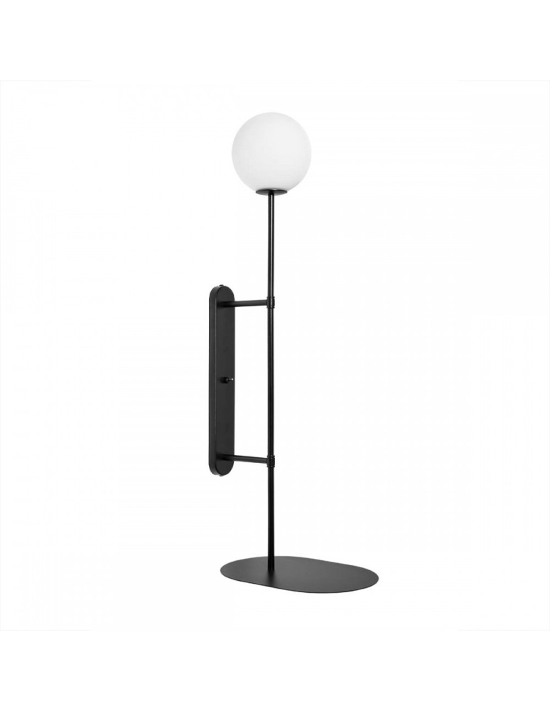 Wall lamps - UMMO TABLO black wall lamp / wall sconce with shelf TAK12001 - product kolory-swiatla.pl 1