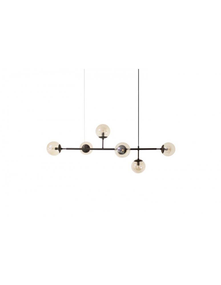 Pendant lamps - AZzardo HELIOS 6 6xE14 Black Pendant AZ4698 - product kolory-swiatla.pl 2