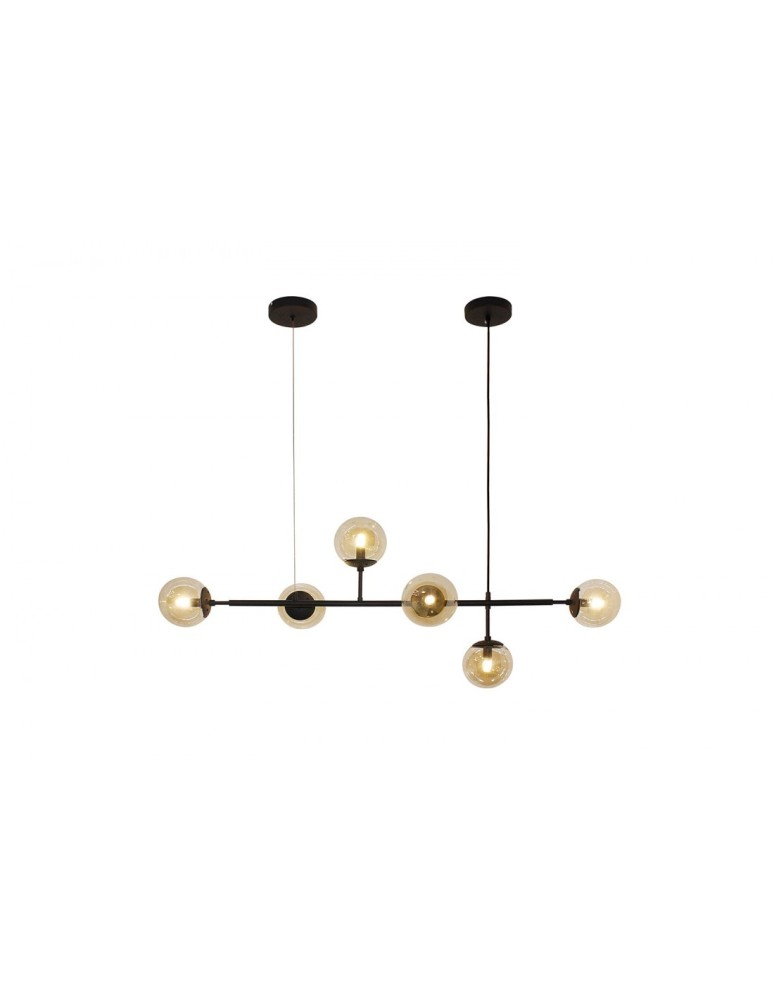 Pendant lamps - AZzardo HELIOS 6 6xE14 Black Pendant AZ4698 - product kolory-swiatla.pl 3