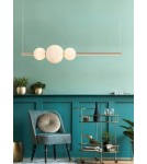 LED pendant lamps - AZzardo SANDRA 3 LED 48W 4800lm 3000K dimmable Gold Pendant AZ4427. - product 2