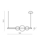 LED pendant lamps - AZzardo SANDRA 3 LED 48W 4800lm 3000K dimmable Gold Pendant AZ4427. - product 4