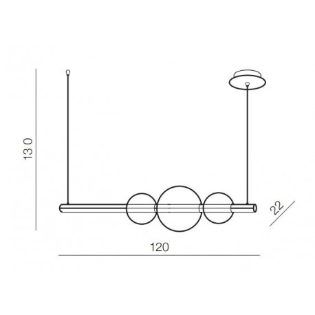 AZzardo SANDRA 3 LED 48W 4800lm 3000K ściemnialna Złoty Wisząca AZ4427