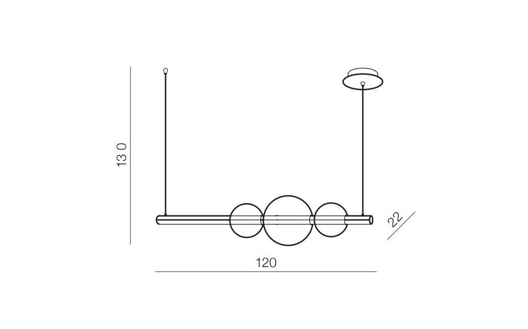 AZzardo SANDRA 3 LED 48W 4800lm 3000K ściemnialna Złoty Wisząca AZ4427