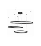 Pendant lamps circles - AZzardo HALO 100+80+60 LED 130W 11100lm 3000K Black Pendant AZ4707. - product 1