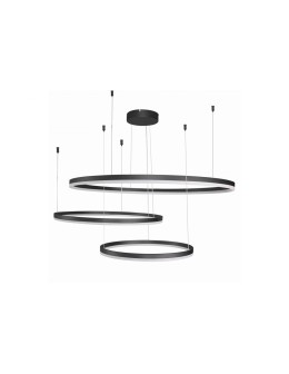 AZzardo HALO 100+80+60 LED 130W 11100lm 3000K Black Pendant AZ4707.