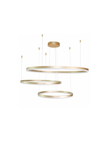 AZzardo HALO 100+80+60 LED 130W 11100lm 3000K Gold Pendant AZ4708.