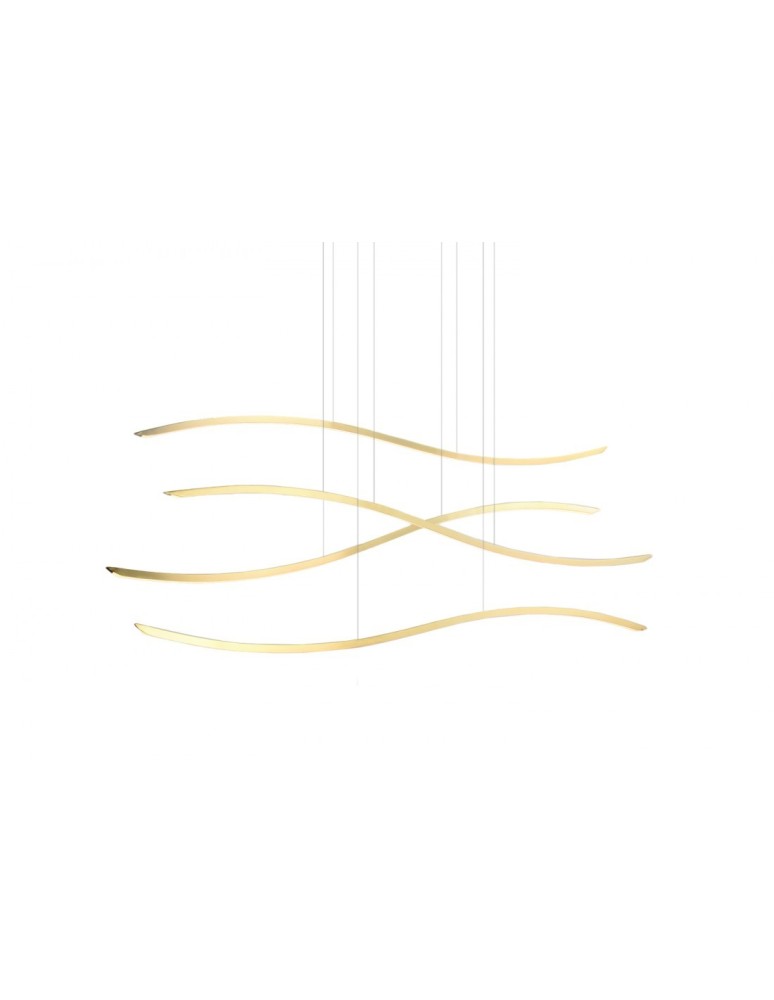LED pendant lamps - Azzardo WAVES LED 70W 4900lm 3000K dimmable Gold Pendant AZ4058. - product kolory-swiatla.pl 1