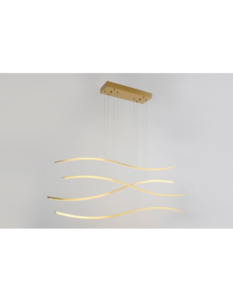 LED pendant lamps - Azzardo WAVES LED 70W 4900lm 3000K dimmable Gold Pendant AZ4058. - product kolory-swiatla.pl 2