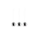 Pendant lamps on a strip - Azzardo SILVER BALL 3 LINE 3xE27 Chrome Pendant AZ4751 - product 1