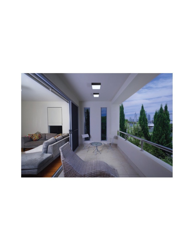 Outdoor ceiling lamps - Azzardo CASPER SQUARE IP54 LED 15W 1300lm 4000K Outdoor Dark Gray Ceiling Fixture AZ4499 - product kolory-swiatla.pl 2