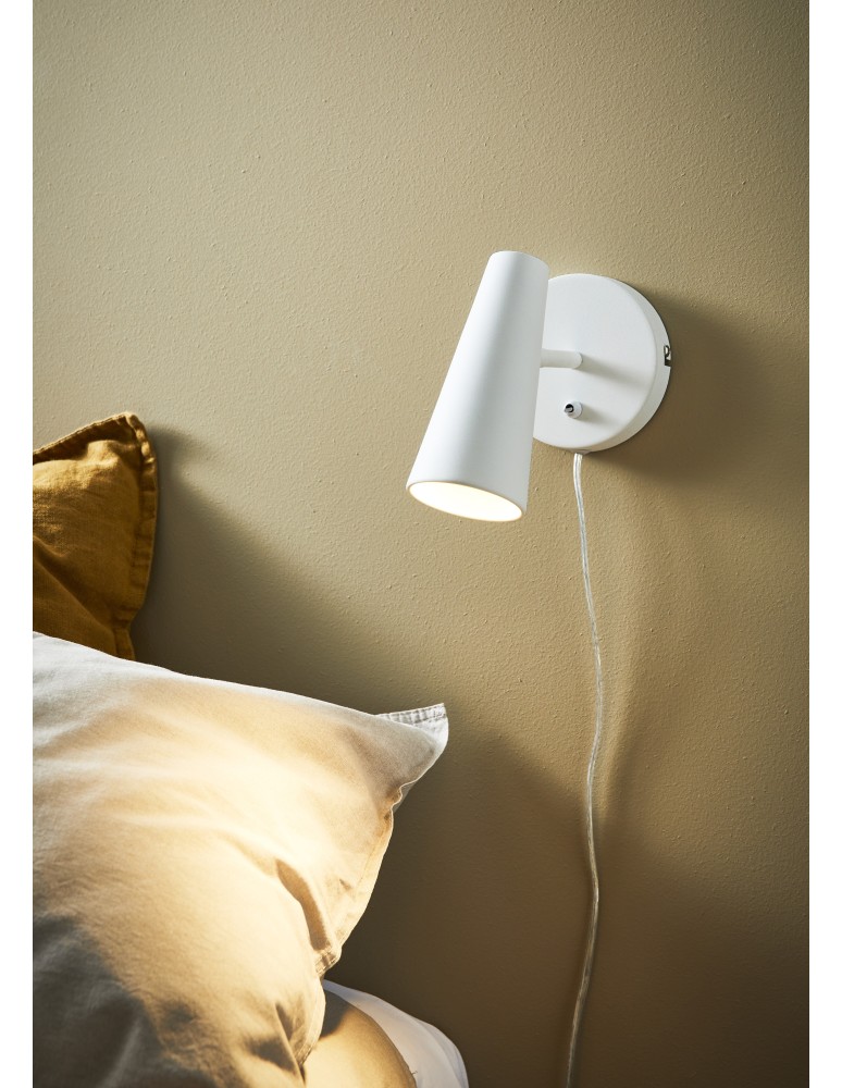 Scandinavian style wall lamps - Markslojd CREST Wall/shade 1L White Sandblasted 1xGU10 108199 - product kolory-swiatla.pl 2