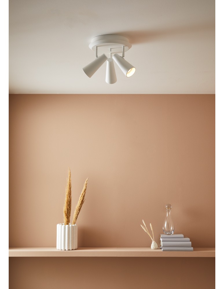 Spotlight ceiling lamps - Markslojd CREST Ceiling 3L Round White Sandblasted 3xGU10 108203 - product kolory-swiatla.pl 2