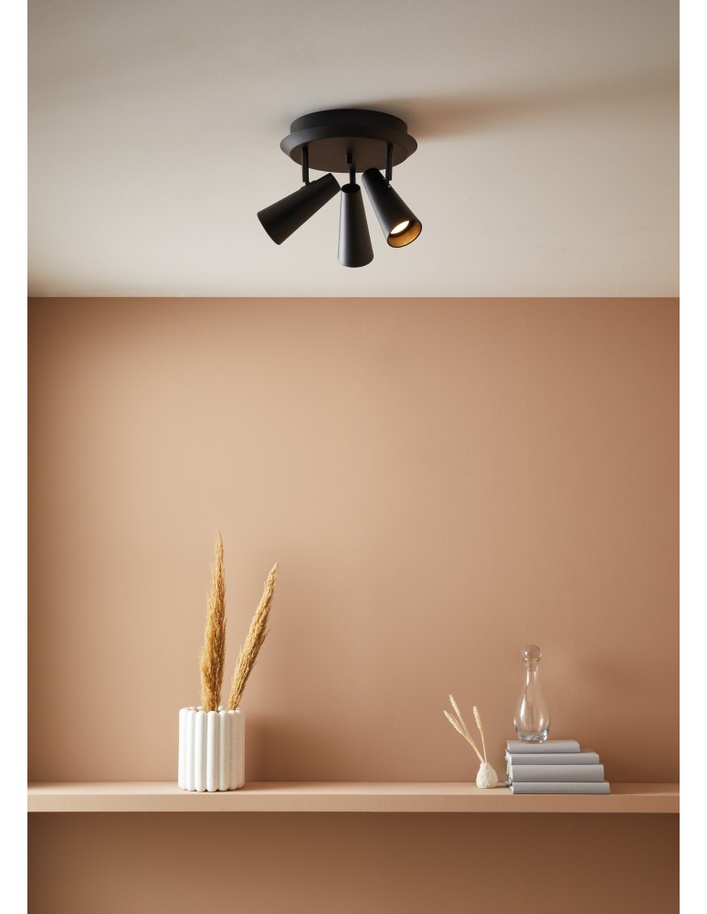 Spotlight ceiling lamps - Markslojd CREST Ceiling 3L Round Black 3xGU10 108204 - product kolory-swiatla.pl 2