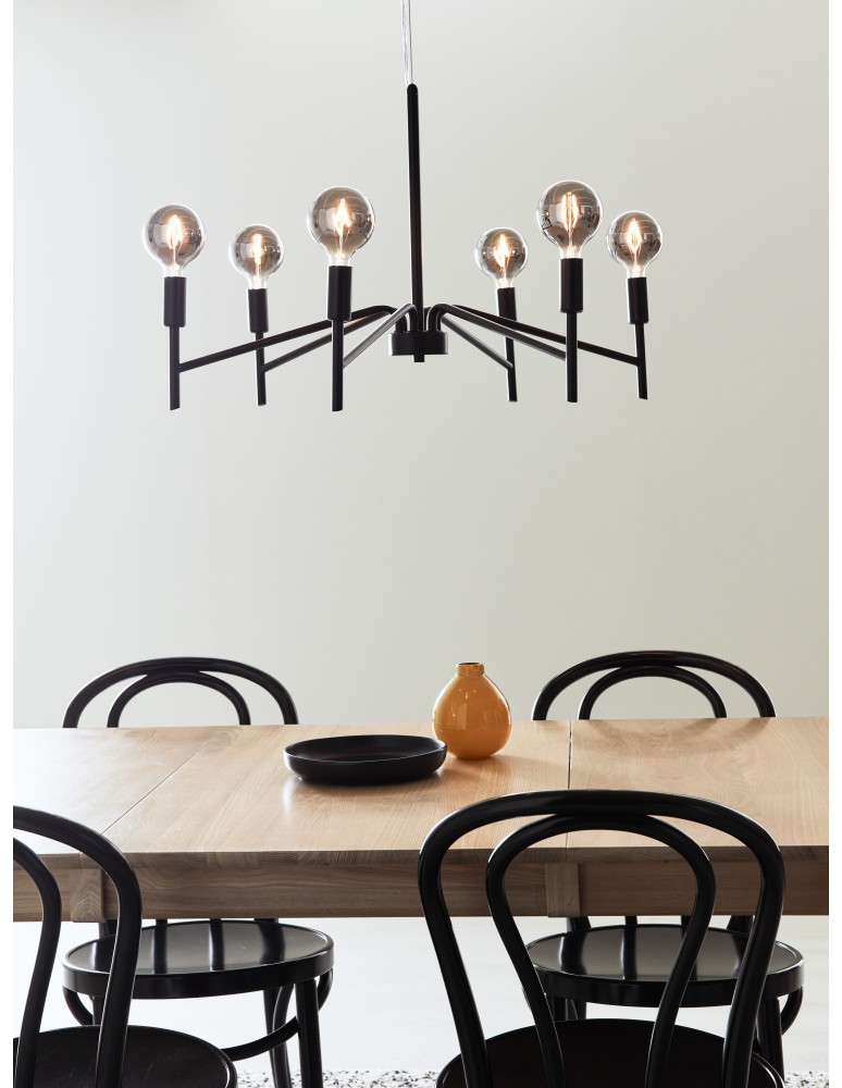 Modern chandeliers - Markslojd MONARCH Pendant 6L Black 6xE14 108209 - product kolory-swiatla.pl 2