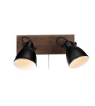 Scandinavian style wall lamps - Markslojd NATIVE Wall/shade 2L Brown/Black 2xE14 108213 - product 1