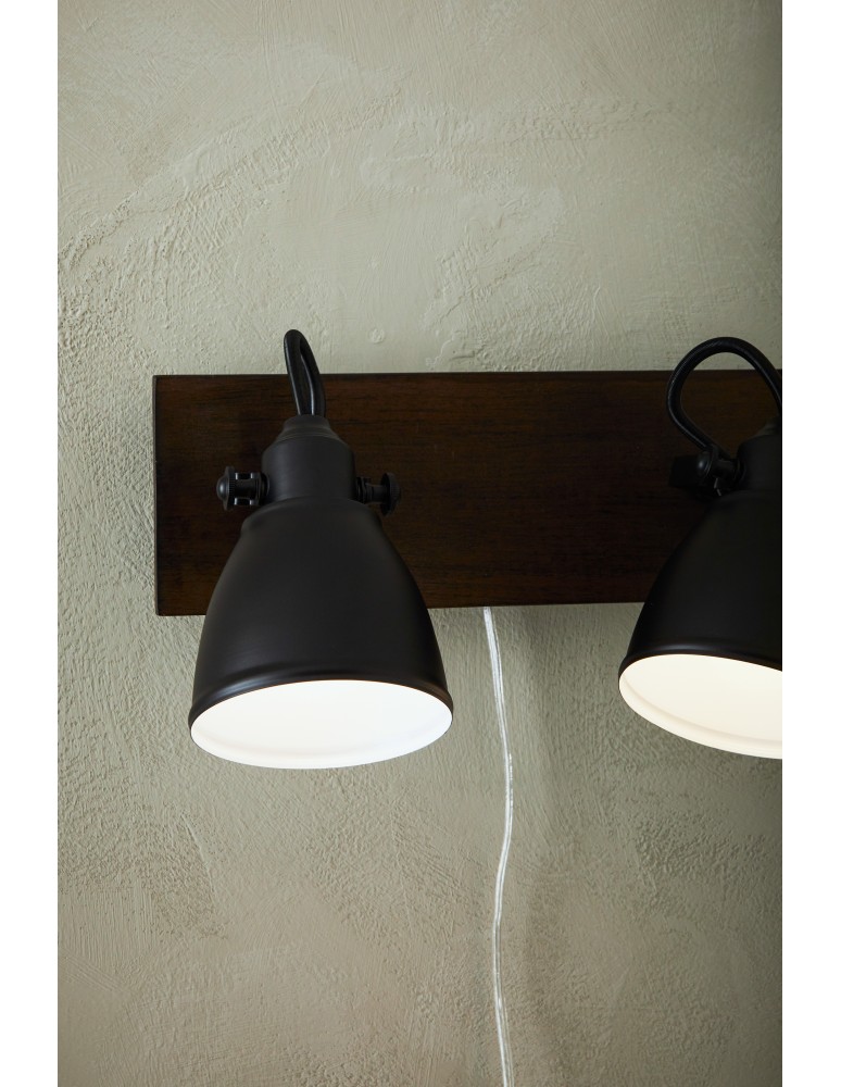 Scandinavian style wall lamps - Markslojd NATIVE Wall/shade 2L Brown/Black 2xE14 108213 - product kolory-swiatla.pl 3