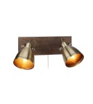 Scandinavian style wall lamps - Markslojd NATIVE Wall/shade 2L Brown/Antique 2xE14 108214 - product 1