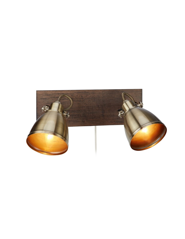 Scandinavian style wall lamps - Markslojd NATIVE Wall/shade 2L Brown/Antique 2xE14 108214 - product kolory-swiatla.pl 1