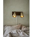 Scandinavian style wall lamps - Markslojd NATIVE Wall/shade 2L Brown/Antique 2xE14 108214 - product 2