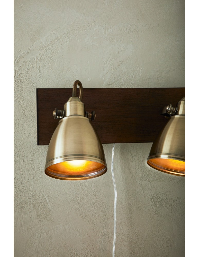 Scandinavian style wall lamps - Markslojd NATIVE Wall/shade 2L Brown/Antique 2xE14 108214 - product kolory-swiatla.pl 3