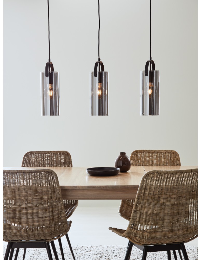 Triple pendant lamps - Markslojd GLORY Pendant 3L Black/Smoky 3xE27 108219 - product kolory-swiatla.pl 2