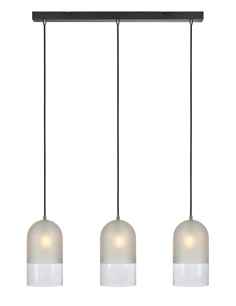 Triple pendant lamps - Markslojd COPE Pendant 3L Frosted/Transparent/Black 3xE14 108226 - product kolory-swiatla.pl 1