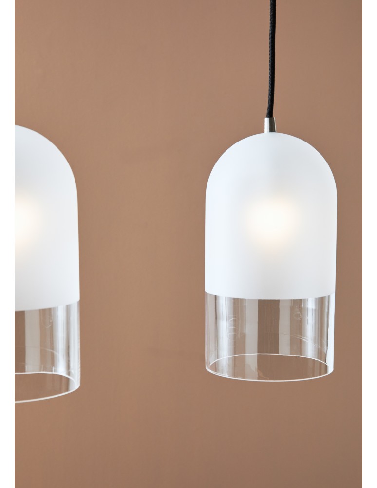 Triple pendant lamps - Markslojd COPE Pendant 3L Frosted/Transparent/Black 3xE14 108226 - product kolory-swiatla.pl 4