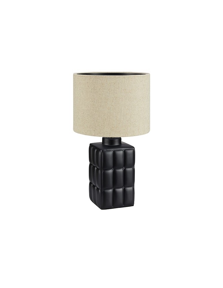 Table lamps with lampshade - Markslojd CUSCINI Table Large 1L Black/Beige 1xE27 108247 - product kolory-swiatla.pl 1