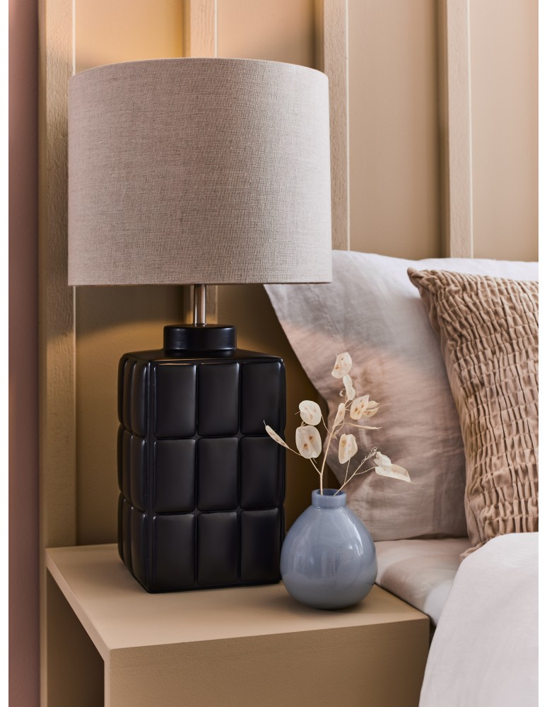 Table lamps with lampshade - Markslojd CUSCINI Table 1L Small Black/Beige 1xE14 108248 - product kolory-swiatla.pl 3
