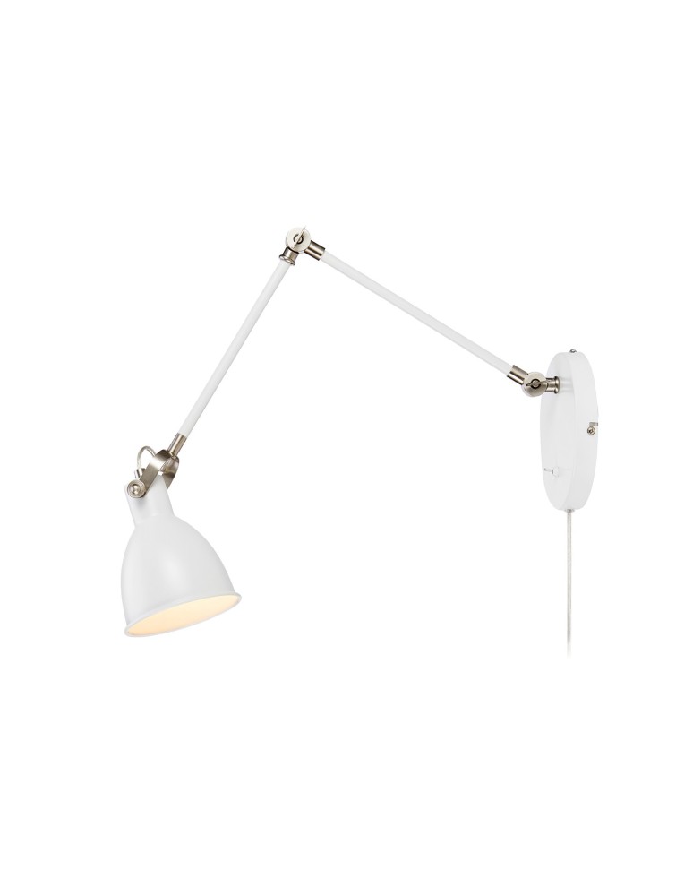 Cantilever wall lamps - Markslojd HOUSE Wall/shade 1L White/steel 1xE14 108249 - product kolory-swiatla.pl 1