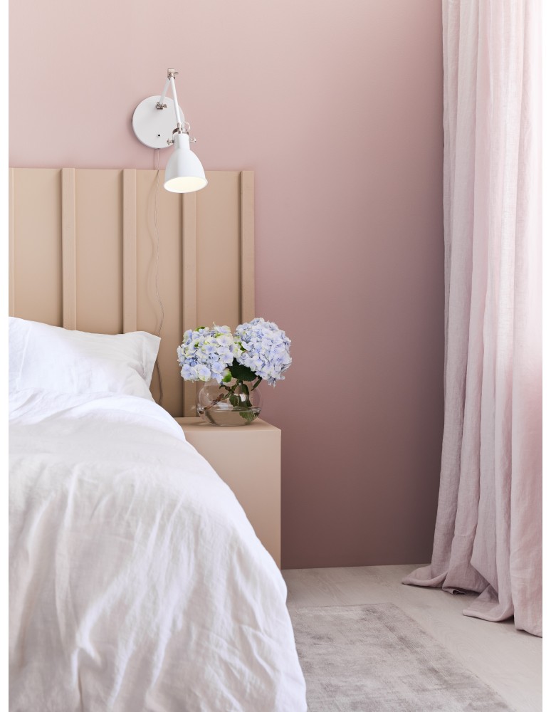 Cantilever wall lamps - Markslojd HOUSE Wall/shade 1L White/steel 1xE14 108249 - product kolory-swiatla.pl 2