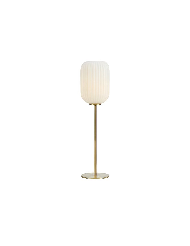 Scandinavian style table lamps - Markslojd CAVA Table 1L Brushed Brass/White 1xE14 108251 - product kolory-swiatla.pl 1