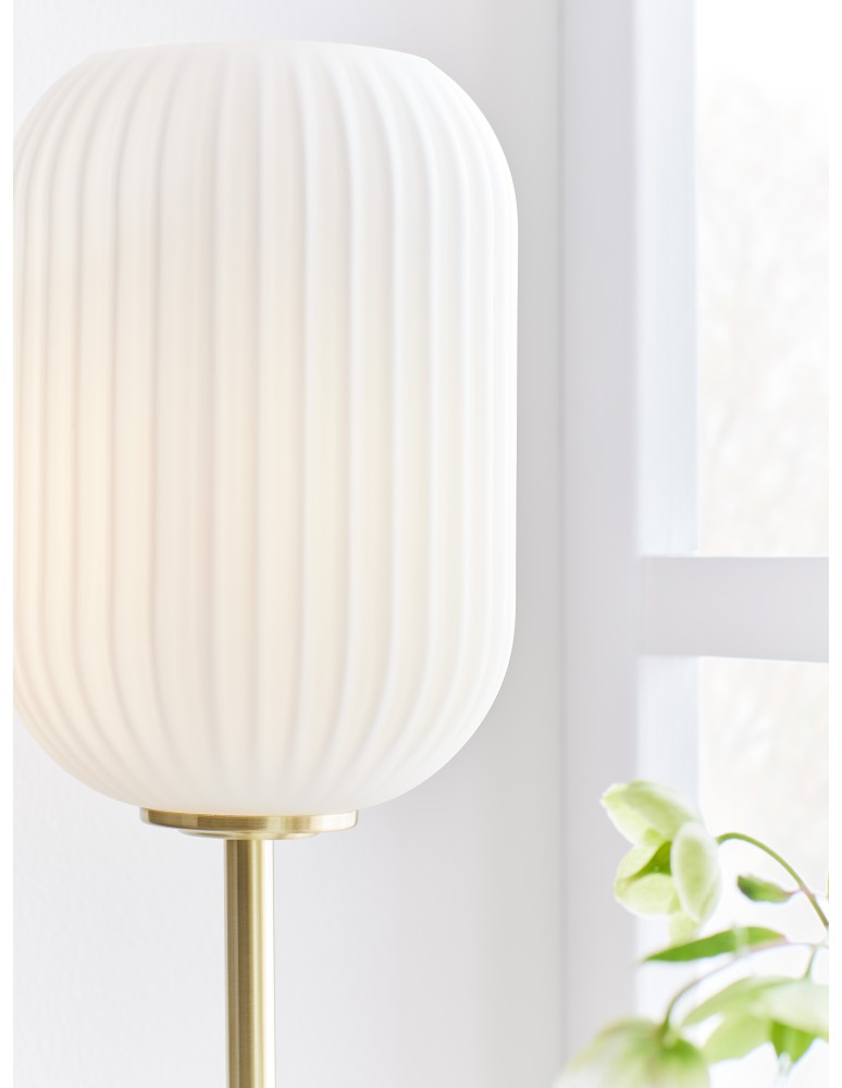 Scandinavian style table lamps - Markslojd CAVA Table 1L Brushed Brass/White 1xE14 108251 - product kolory-swiatla.pl 3